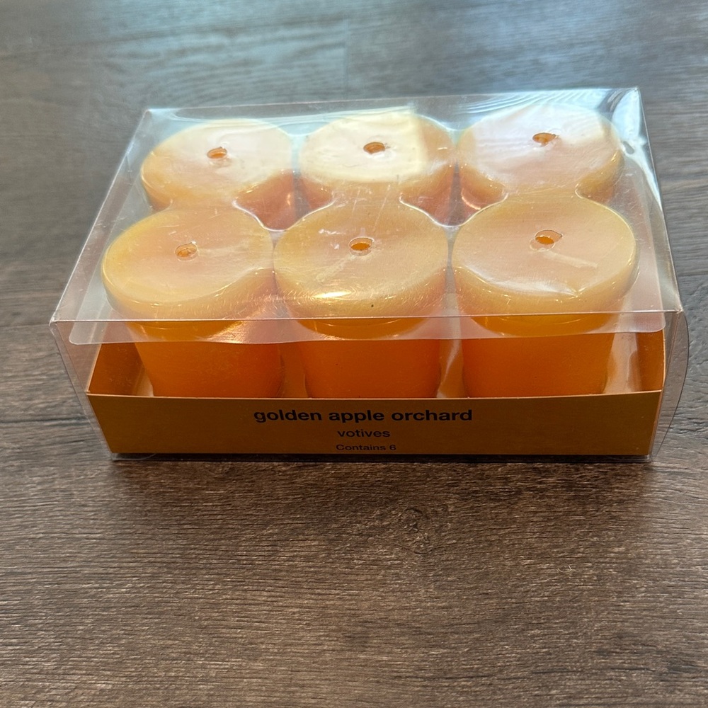 Pier‎ 1 Golden Apple Orchard Votive Candle Pack Set of 6 - DISCONTINUED